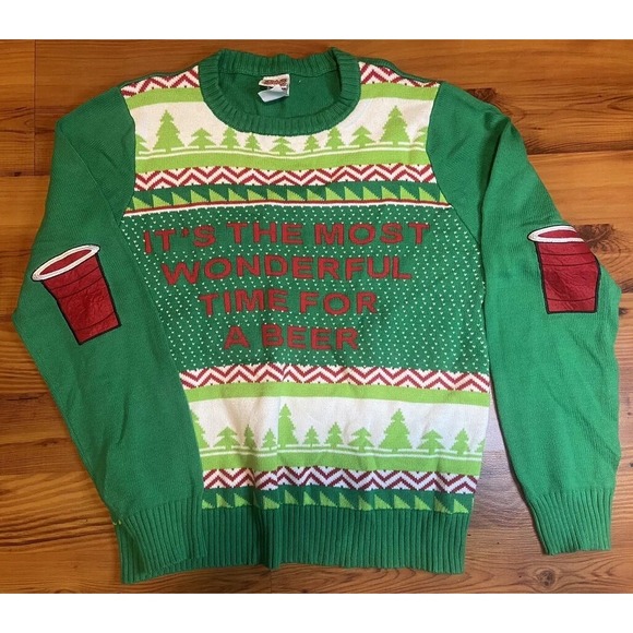 Spencer's Other - Spencers Ugly Christmas Sweater Most Wonderful Time For Beer Size XL Beer Funny